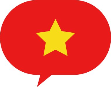 Yıldız simgesi ve vektör illüstrasyonlu konuşma balonu