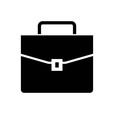 Evrak çantası ikonu. beyaz arkaplanda siyah simge.