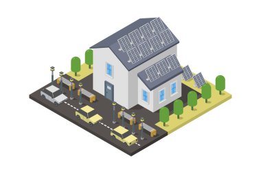 Modern bir binanın vektör ometriği