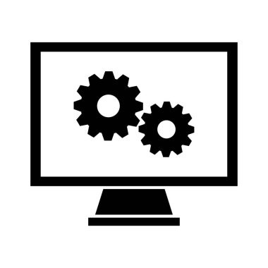 dişli ve vites simgeli dizüstü bilgisayar