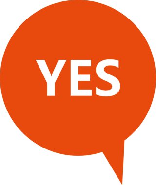 evet web düğmesi, vektör turuncu simge