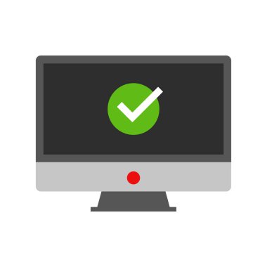 İşaretleme simgesi, vektör illüstrasyonu ile ekranı izle. İşaretle işaretle işaretle işaretle işaretle işaretle işaretle. İşaretle, işaretle, işaretle