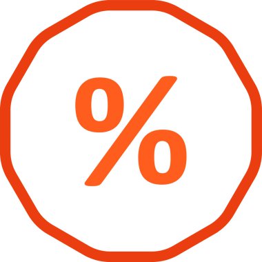 İndirim yüzdesi simgesi ana hatlar biçiminde