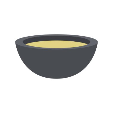 Bir kase çorba ikonu, düz stil.