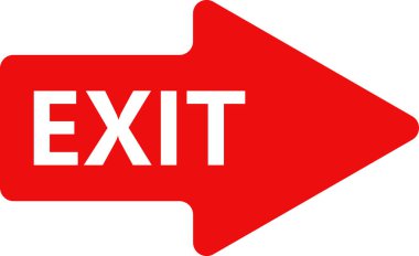 Beyaz arka plan üzerinde çıkış işareti