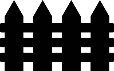 Beyaz arkaplanda çit simgesi, illüstrasyon, vektör