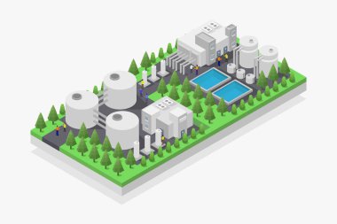 fabrika inşa vektör illüstrasyonu