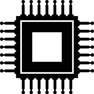çip işlemci simgesi ana hat biçiminde