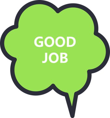 iyi iş metni, vektör yeşil bayrak tasarımı.