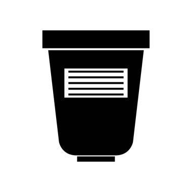 Siyah bir çöp kutusunun vektör illüstrasyonu.