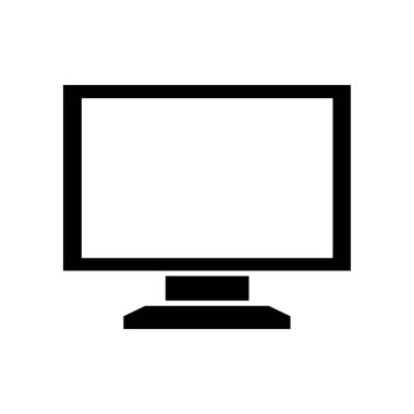 Bilgisayar simgesi. Web için basit bilgisayar vektör sembolü çizimi