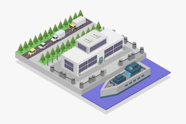 İzometrik şehir, vektör çizim