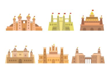 Eski binalar koleksiyonu. vektör çizimleri