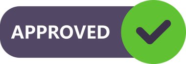 yeşil ve gri dikdörtgen damgalı onaylanmış metin.