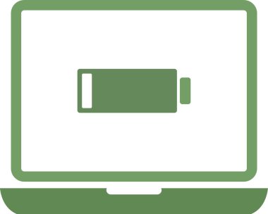 Beyaz arkaplanda vektör bataryası düz simgesi