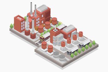 izometrik şehir binaları ile