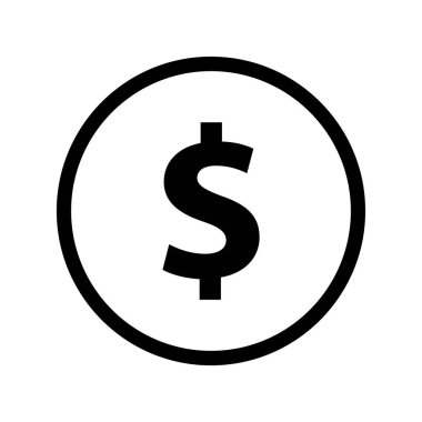 Bozuk para dolar ikonu vektör illüstrasyonu