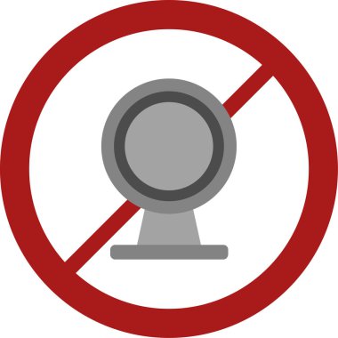 dur işareti düz daire kırmızı simge dekoru