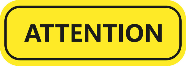 attention yellow round stamp