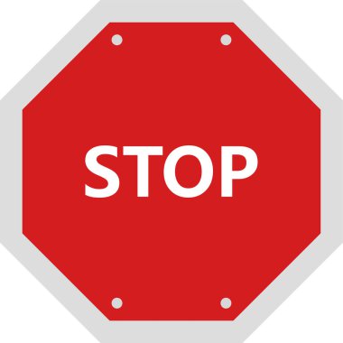 Kırmızı duraklı düz dizayn vektör işaret simgesi