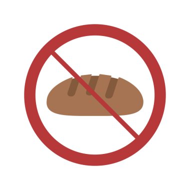 İzole ekmek ve yasak bir işaret.