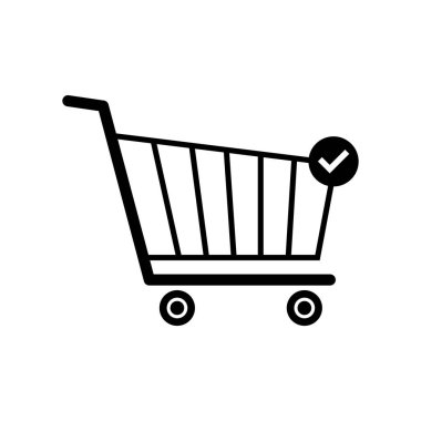 Alışveriş arabası ikon vektör illüstrasyonu