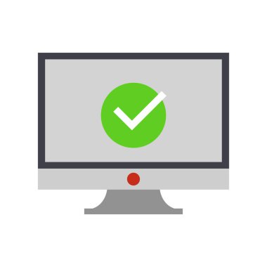 bilgisayar izleyici simgesi, düz vektör tasarımı