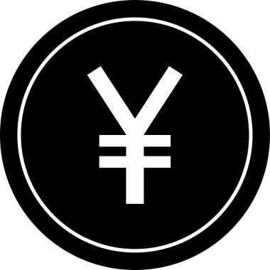 Para yen para birimi simgesi ana hat biçiminde