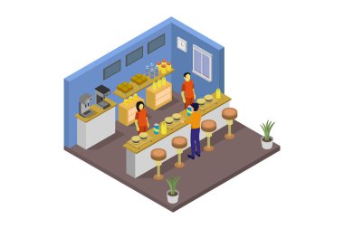 ev vektörü izometrik bileşimindeki insanlar