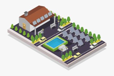 izometrik biçimdeki izometrik ev