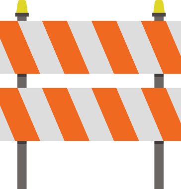 Beyaz arka planda sarı bariyer. vektör illüstrasyonu.