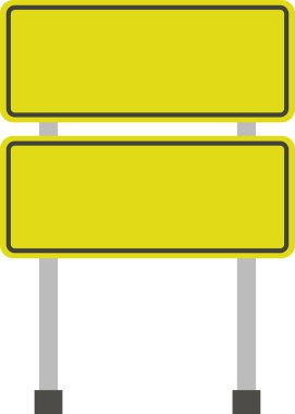 Beyaz zemin üzerinde boş bir tabela olan sarı yol işareti