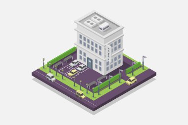 izometrik yapı ikonu vektör illüstrasyon tasarımı