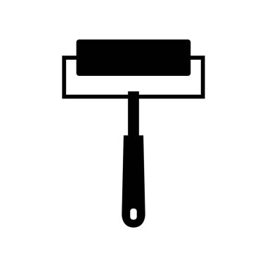 Kürek siyah simge düz stil, vektör illüstrasyon, bahçe