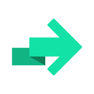 doğru yönde ok simgesi doldurulmuş dış hat biçimi