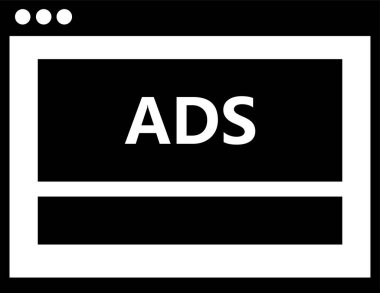 Beyaz arkaplanda reklam simgesi tasarımı