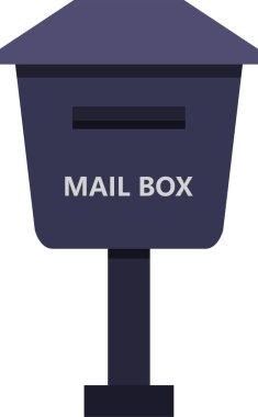 Beyaz arkaplanda izole edilmiş düz biçimdeki posta kutusu simgesi.