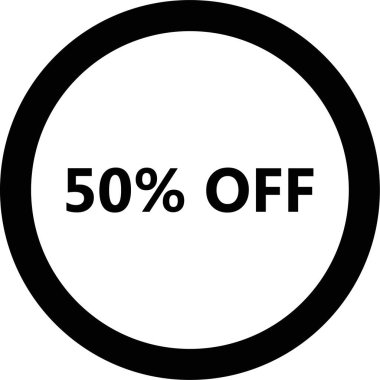 Çemberde% 5 indirimli simge, basit tasarım tarzı