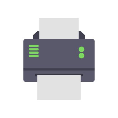 yazıcı düz simgesi, vektör, illüstrasyon