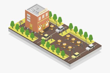 Şehrin vektör düz illüstrasyonu