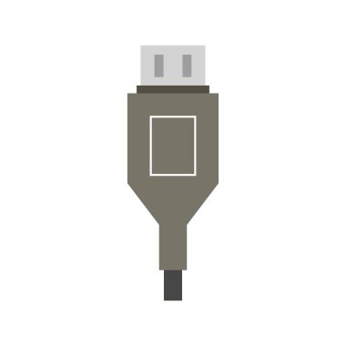 Fiş simgesi. Web tasarımı için usb vektör sembolünün düz çizimi