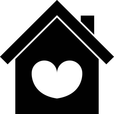 Aşk ikonlu kalp, basit vektör illüstrasyonu