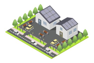 Güneş enerjisi izometrik bileşimi