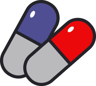 hap kapsülü uyuşturucu simgesi doldurulmuş ana hatlar biçiminde