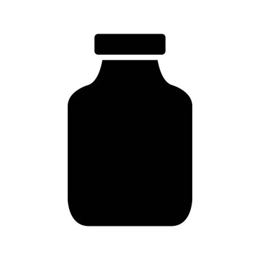 beyaz arkaplanda ilaç kavanozu simgesi