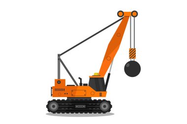 Beyaz arkaplanda inşaat kamyonu