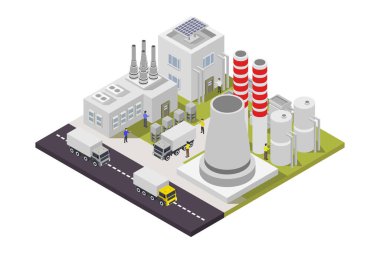 fabrika inşaatı ve elektrik santrali.