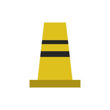 Beyaz arkaplan, vektör, illüstrasyon üzerinde izole trafik konisi düz simgesi,