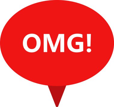 Konuşma balonu ile kelime omg. Vektör çizim