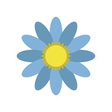 çiçek düz renk vektörü simgesi